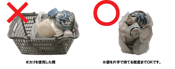 かごを使用しての陶器詰め放題はご遠慮願います。