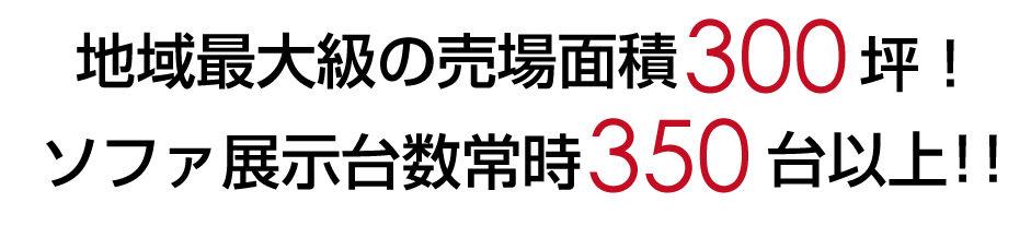 地域最大級の売場面積のソファー売場