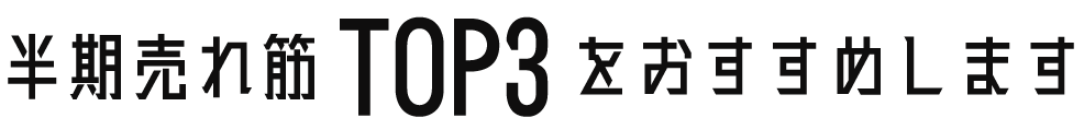 半期売れ筋TOP3をおすすめします。